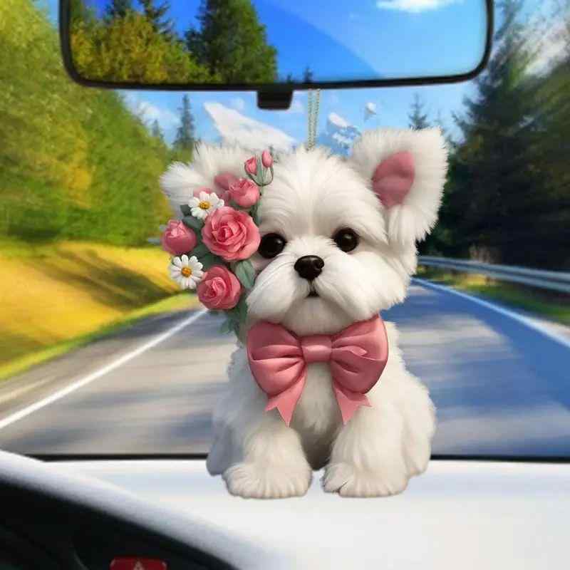 カーアクセサリー アクリル製 吊り飾り かわいい キャラクター カラフル 軽量 耐久性 車内装飾 クリス..