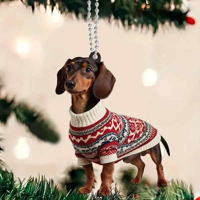 車用吊り下げ飾り アクリル製 2D 軽量 眠る天使 ペット犬 農家デザイン 記念 ルームミラーアクセサリー かわいい カーチャーム 車内インテリア(x2)