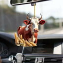 吊り下げオーナメント かわいい 癒し系 キャラクター牛 アクリル製 軽量 おしゃれ ユニーク 車内用 クリスマスツリー装飾 インテリア雑貨 アクセント(x2)