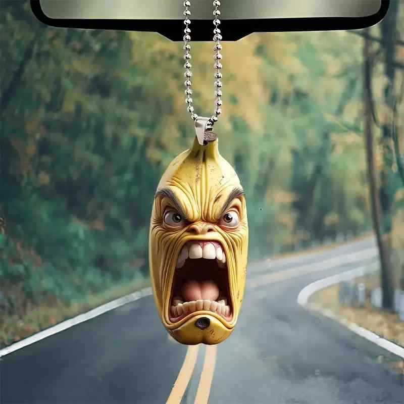 カーアクセサリー 吊り下げ飾り かわいい 漫画風 野菜 果物デザイン バックミラー キーホルダー イベン..