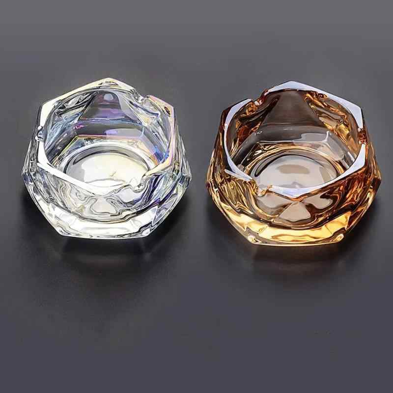 灰皿 ガラス製 多角形 クリスタル調 北欧風 シンプル おしゃれ リビング オフィス 卓上 家庭用 高級感 アッシュトレイ