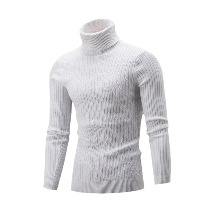 ニット メンズ 男性用 保温 ストレッチ 洗濯機洗い可能 スリムフィット ハイネック ジャカード編み 長..