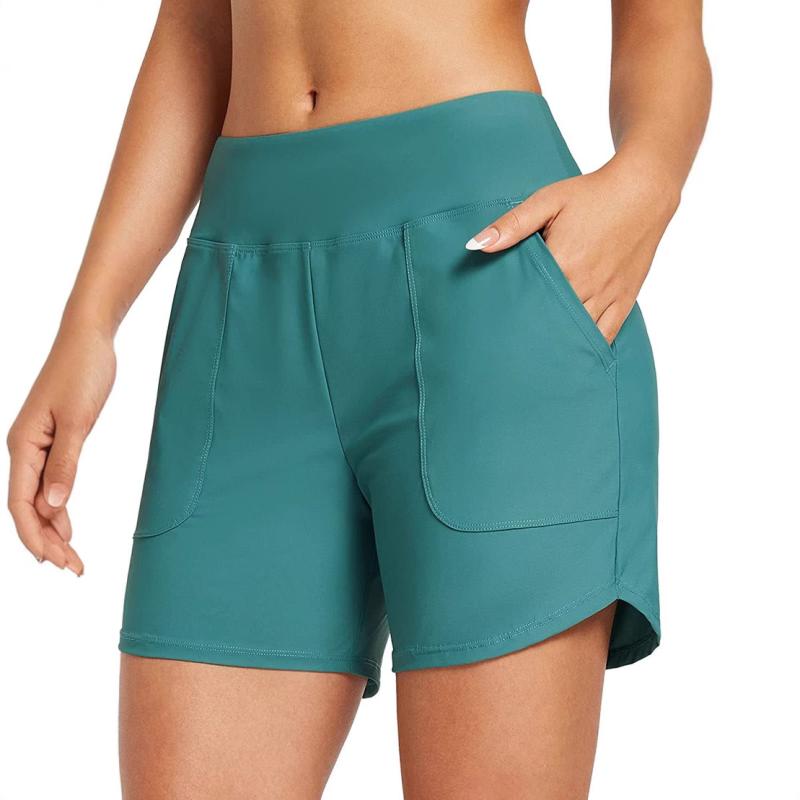 水着 レディース ハイウエスト 体型カバー お腹引き締め 薄手 ストレッチ 欧米風 ビーチパンツ 五分丈 ..