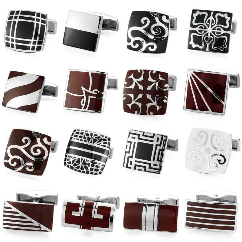 カフスボタン メンズ レディース 高品質 フレンチスタイル 銅製 エナメル 電気メッキ加工 ビジネス フォーマル ゴールド シルバー 祥雲 ヒョウ柄 梅模様(x...