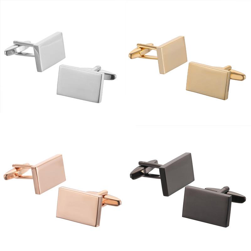 カフスボタン メンズ フレンチカフスシャツ用 高品質 銅製 長方形 金属製 電気メッキ加工 クラシック ..