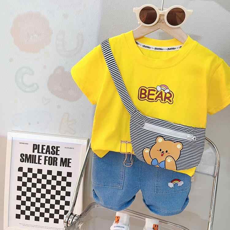 ベビー服 男の子 春夏 韓国子供服 おしゃれ かっこいい かわいい キャラクター 半袖 Tシャツ ショートパンツ 上下セット ツーピース コットン 綿100% デリケート肌対応 80cm 90cm 100cm