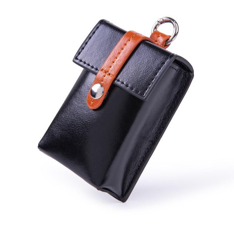 シガレットケース メンズ レトロ PUレザー 革製 潰れ防止 20本収納 携帯用 ポータブル おしゃれ キーホルダー付き コンパクト スリム ヴィンテージ風(x2)