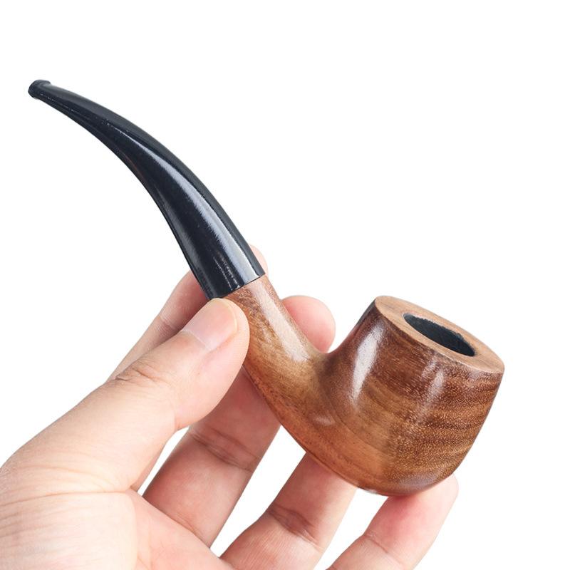 パイプ メンズ 喫煙具 金糸木 無垢材 ベント型 9mm煙道 お手入れ簡単 フィルター付き クラシック レトロ調 上質 木製 たばこ 煙草 趣味 携帯用 愛煙家(x2)