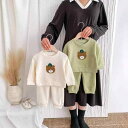 ベビー服 男の子 女の子 兼用 韓国風 春秋 幼児 クマ柄 クルーネック トレーナー パンツ 上下セット カジュアル スポーツウェア 綿 薄手 長袖