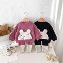 ベビー服 男の子 女の子 裏起毛 厚手 かわいい セットアップ クマ柄切り替え スウェット 配色切り替え レギンス 韓国子供服 綿混 肌触り良い 上下2点セット 秋冬 部屋着 ルームウェア