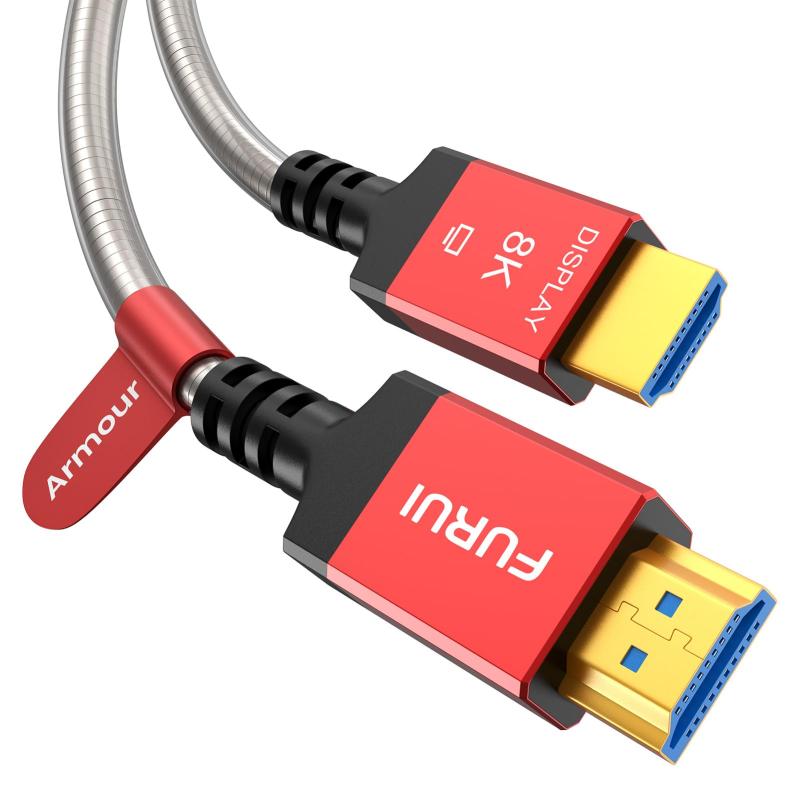 8k HDMI 2.1 ケーブル、FURUI 48Gbps HDMI ケーブル 8K@60Hz、4K@120Hz ナイロン編組 CL3 Rated 、eARC、HDCP 2.2 &amp; 2.3、Dynamic HDR、Dolby Atmos 対応 A