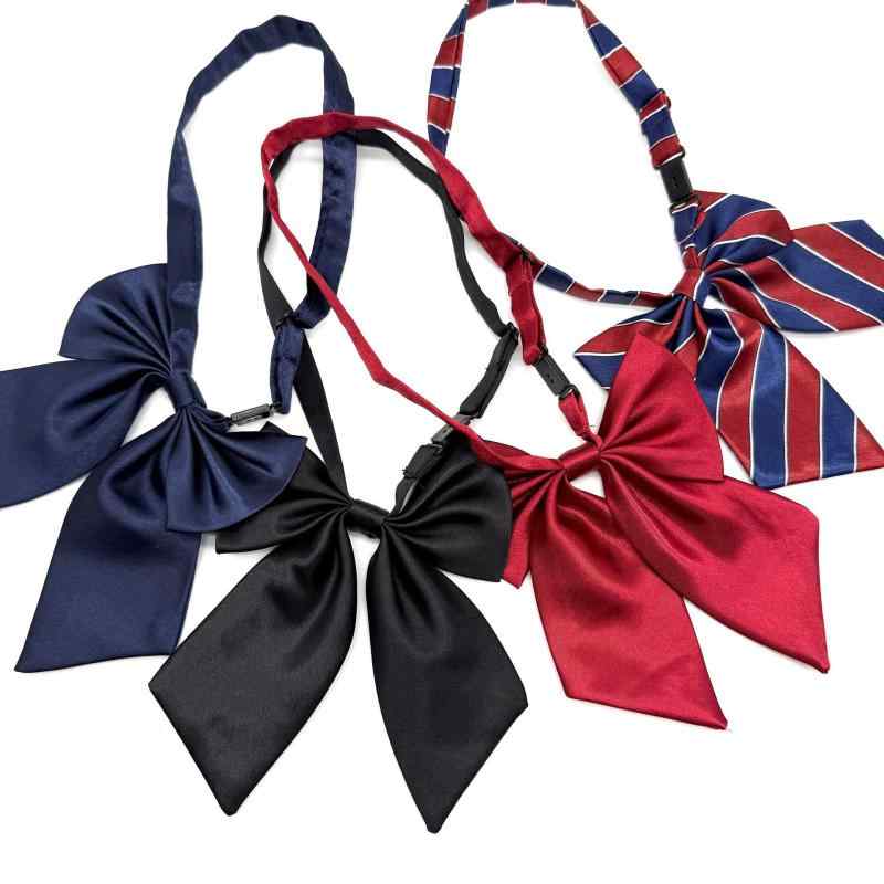 リボンタイ ボウタイ レディース 女性用 男女兼用 JK制服 オフィス 事務服 ビジネス フォーマル ポリエステル フェイクシルク 無地 ス..