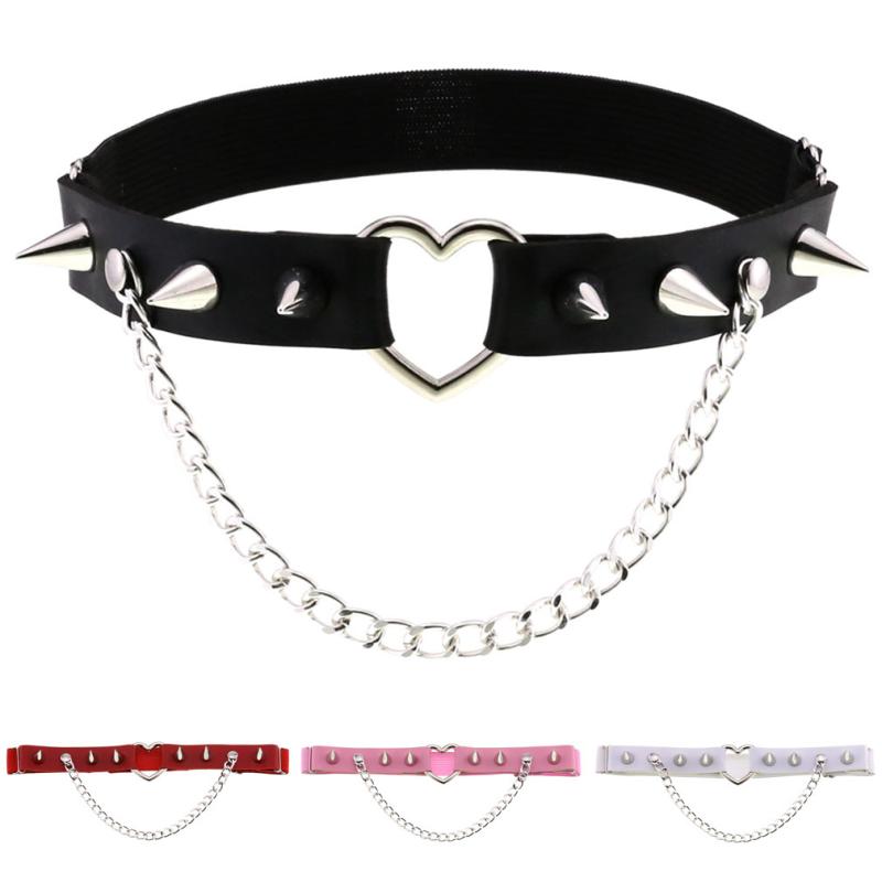 ガーター レディース 原宿 ゴシック パンク風 ハート スタッズ スパイクスタッズ レザー 太ももリング 個性的 チェーン 伸縮性 フリーサイズ 多色展開 装飾...