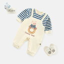 ロンパース 男の子 新生児 ベビーウェア コットン 綿 長袖 デニム 子羊柄 秋物 カバーオール ブルー 出産祝い ギフト 安心安全 肌に優しい(x3)