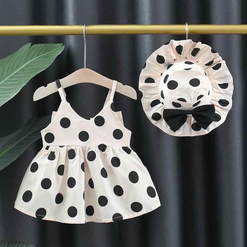 ベビー 女の子 柔らかい肌触り 綿95% バックオープン おしゃれ キャミソール ワンピース ドット柄 リボ..