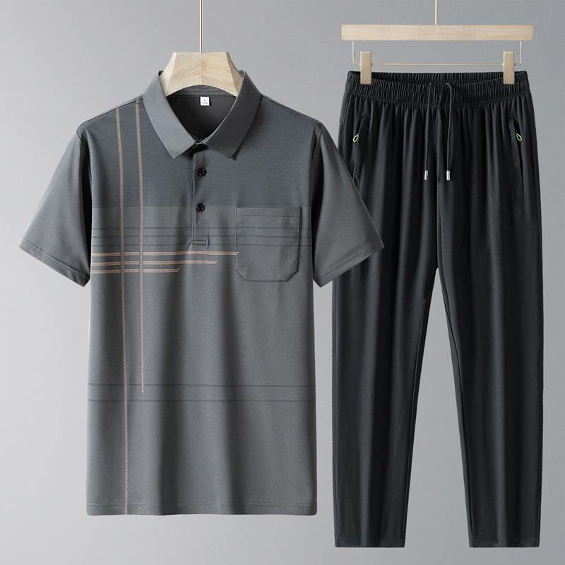 ポロシャツ メンズ 夏 接触冷感 ひんやり 吸汗速乾 薄手 通気性 鹿の子 半袖 襟付き 中高年 男性用 カジュアル 上下セット ショートパンツ 部屋着