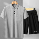 セットアップ メンズ 男性用 綿100% 半袖 Tシャツ ショートパンツ 上下セット 吸汗速乾 ルームウェア 部屋着 スポーツウェア ビジネスカジュアル 無地 夏 ミドルエイジ 大人用