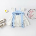 ロンパース 女の子 新生児 ベビー 韓国風 漢服 半袖 フード付き 取り外し可能 薄手 綿100% 肌に優しい スナップボタン 夏用 カジュアル 100日祝い