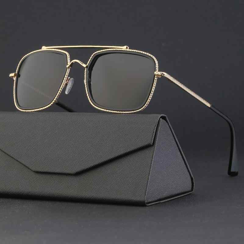 サングラス メンズ 偏光レンズ UV400カット レトロ ヴィンテージ 欧米スタイル ダブルブリッジ スクエアフレーム 軽量PCレンズ ドライブ 運転 釣り サイクリング 旅行 アウトドア レジャー スポーツ 黒 ブラック 茶 ブラウン