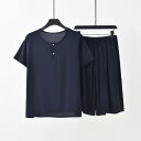 セットアップ メンズ 男性用 薄手 ゆったり 楽ちん 綿紬 春夏 大きいサイズ 半袖 ハーフパンツ ミドルエイジ カジュアル 部屋着 リラックスウェア
