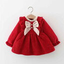 ベビー服 女の子 1歳 誕生日 セレモニードレス 裏起毛 厚手 冬 フォーマル ワンピース 長袖 綿 韓国風 かわいい プリンセス 無地 2点セット