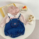 ベビー服 女の子 キッズ服 綿素材 A類安全基準 うさぎ襟 ストライプ 長袖トップス 花柄 デニム サロペット オーバーオール パンツ セットアップ 春秋 普段着 お出かけ カジュアル