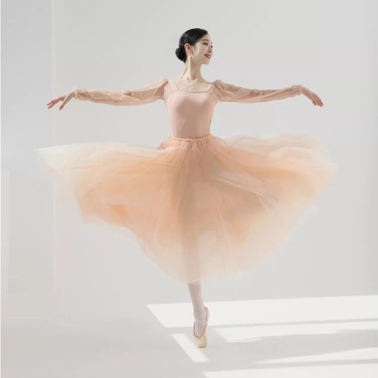 ダンス レオタード レディース バレエ 体操 空中ヨガ 練習着 一体型 軽やか ふわふわ メッシュスカート ポリエステル 速乾性 無地 シンプル 大人用 レッスンウェア オールシーズン