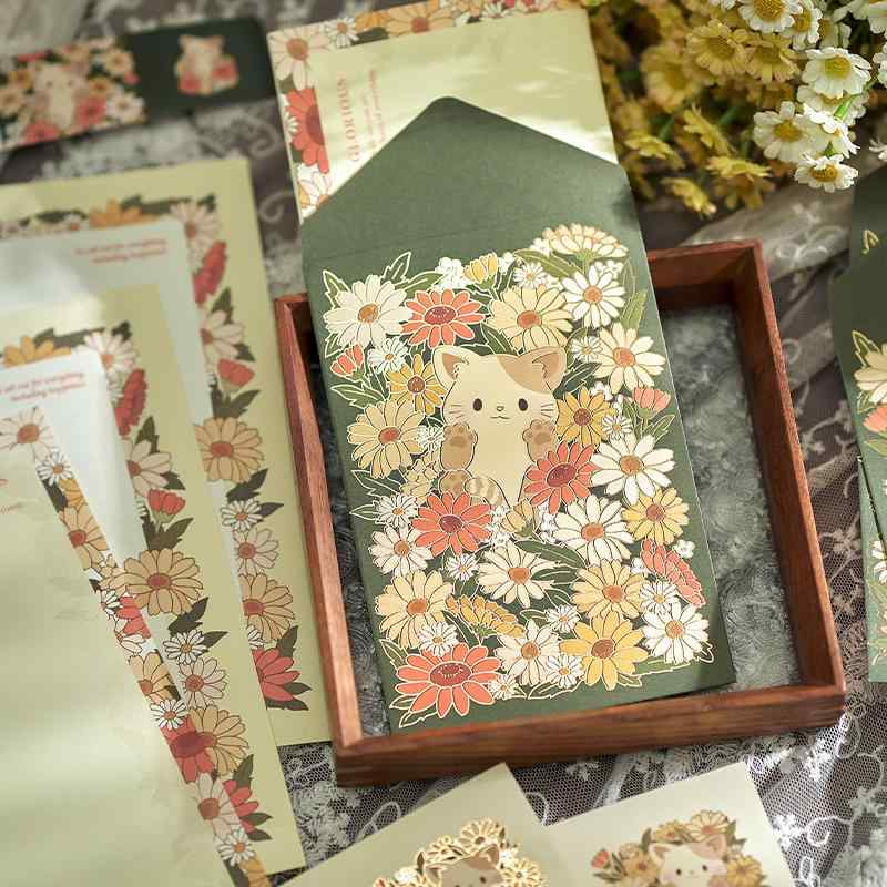 レターセット 軽やかな高級感 ロマンチック DIY メッセージカード 封筒 便箋 天使のデイジー柄 桜柄 ロ..