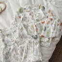 パジャマ キッズ ベビー 男女兼用 女の子 竹繊維 ガーゼ 薄手 接触冷感 長袖 ロングパンツ ルームウェア 部屋着 寝巻き 春夏 子供用 セット