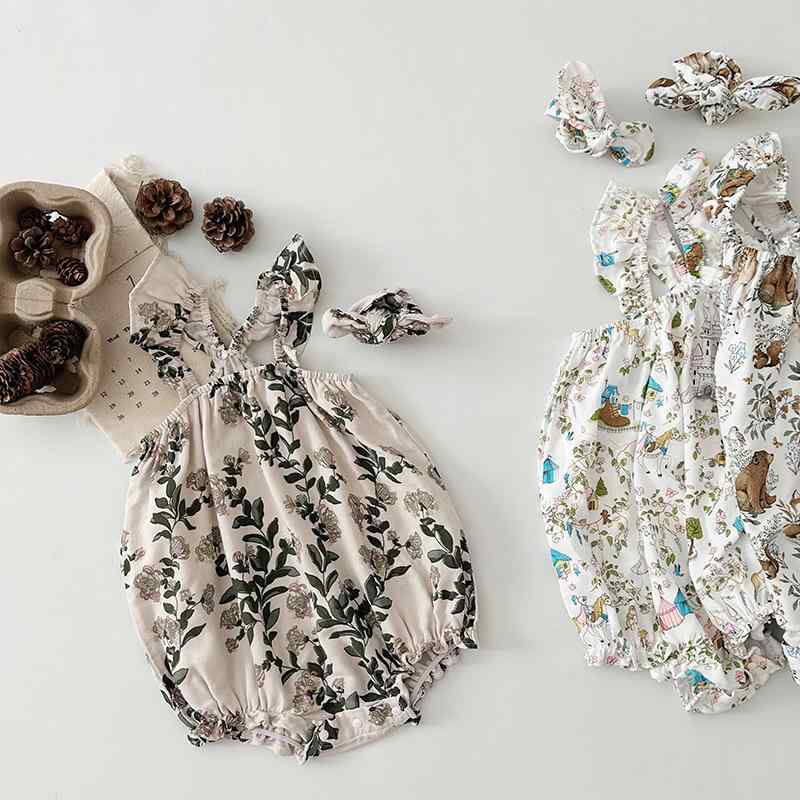 ベビーロンパース 女の子 薄手 接触冷感 吸汗速乾 竹繊維 綿 ガーゼ ノースリーブ キャミソール カバーオール 部屋着 パジャマ