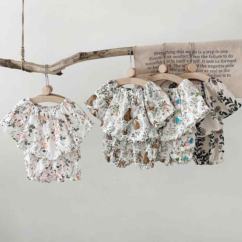 ルームウェア 女の子 パジャマ 部屋着 春夏 2点セット 上下セット 薄手 二重竹綿ガーゼ 北欧風デザイン 動物柄 花柄 キッズ 子供服 肌に優しい 快適