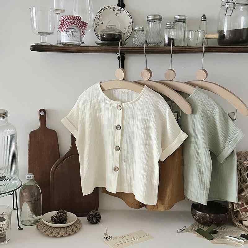 パジャマ ベビー 男の子 女の子 綿100% ガーゼ 吸汗速乾 薄手 冷房対策 ルームウェア 半袖 夏 クレープコットン 柔らかい 韓国子供服 かわいい 上下セット