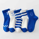 ソックス キッズ ベビー 男の子 女の子 スポーツ トレンド ミドル丈 ハイソックス 綿混 中厚手 キャラクター柄 ジャカード織り 通学 普段使い オールシーズン(x5)