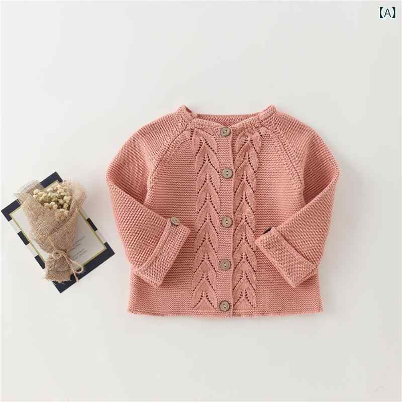 ベビー服 セットアップ 綿95% 春秋冬 長袖 葉っぱ柄 ニットカーディガン 毛糸ロンパース 男の子 女の子 赤ちゃん 乳幼児 韓国風 かわいい おしゃれ お出かけ 普段着 部屋着