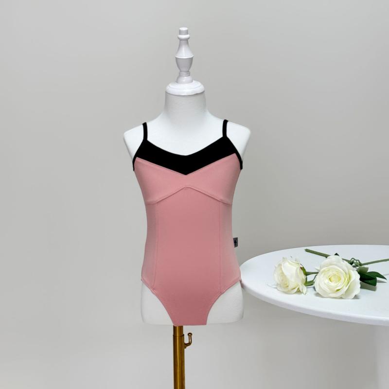 ダンスウェア 女の子 キッズ レオタード バレエ 体操 バイカラー キャミソール 切り替え 練習着 レッス..