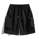 ショートパンツ メンズ 薄手 高ストレッチ 多ポケット 春夏 カジュアル カーゴパンツ 8分丈 ストレートシルエット 竹繊維素材 韓国風 通勤用 多色展開