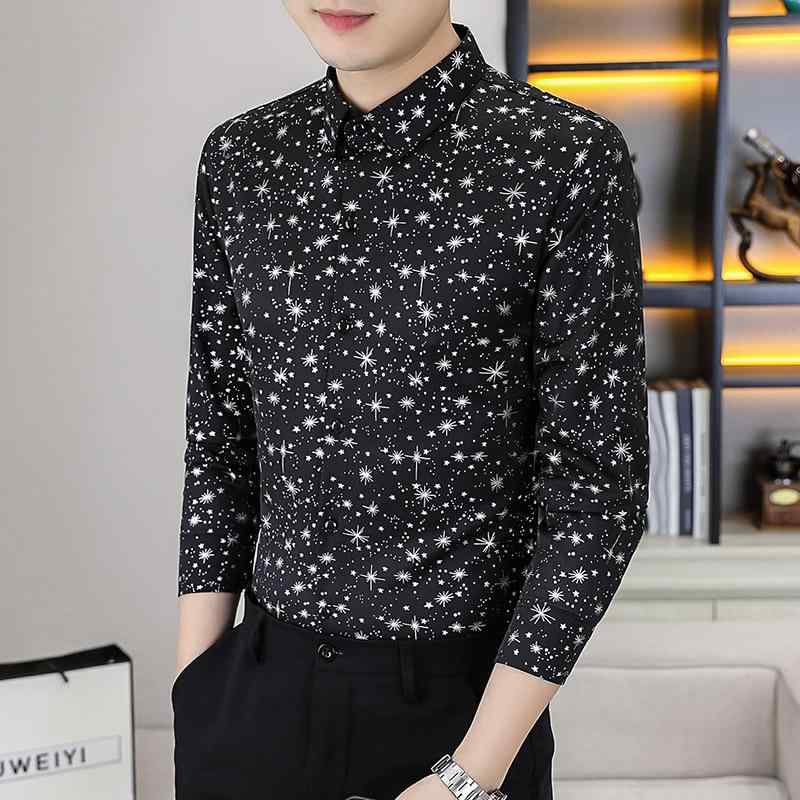 ブラウス レディース 春夏 箔プリント 長袖 スリムフィット 韓国ファッション 襟付き パフスリーブ エレガント 大人カジュアル オフィスカジュアル ブラック