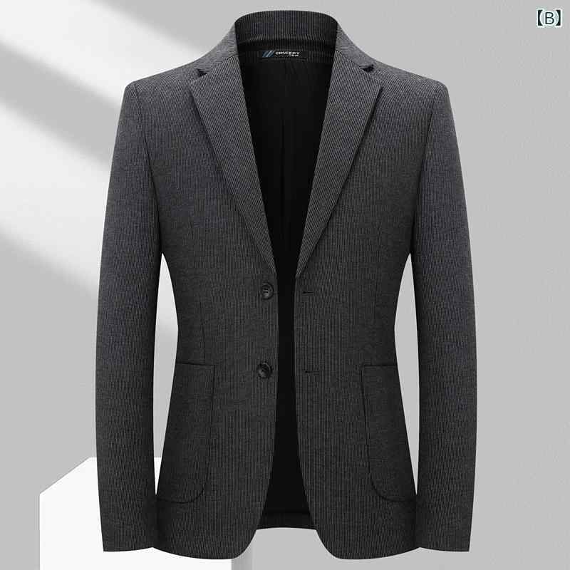 テーラードジャケット メンズ シングルブレスト 一つボタン 春夏 コーデュロイ 亜麻素材 スリムフィット ビジネス フォーマル 通勤 オフィス きれいめ 上品