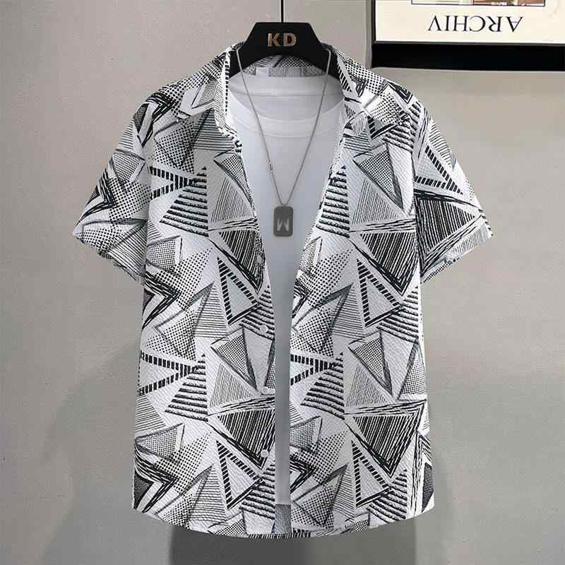 シャツ レディース 接触冷感 高伸縮性 ストレッチ ノーアイロン 半袖 パフスリーブ ポロ襟 プリント柄 春夏 グレー ブラック ブルー 大人カジュアル きれいめ 上品