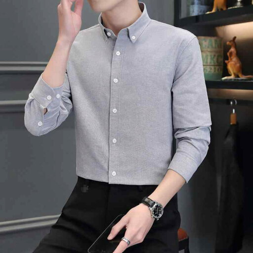 シャツ メンズ 通気性 形態安定 スリムフィット レギュラーカラー 無地 長袖 綿混素材 シングルボタン ビジネスカジュアル きれいめ 通勤 オフィス 春夏