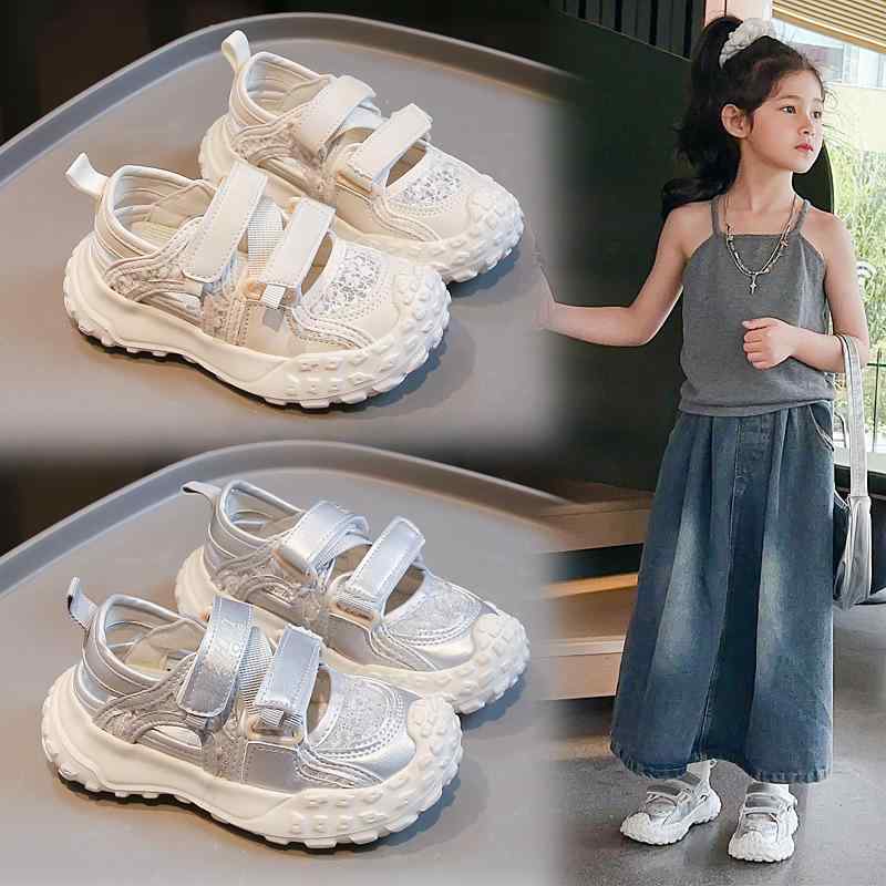 スポーツサンダル 女の子 つま先保護 通気性 マジックテープ 軽量 滑り止め カジュアル 普段使い 小学..