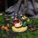 置物 クリスマス キリスト降誕 馬小屋 聖家族 人物フィギュア 樹脂製 欧風 ミニチュア 工芸品 インテリア飾り ギフト 贈り物 部屋飾り