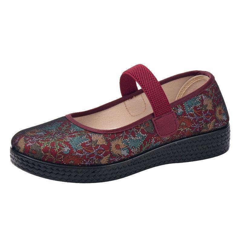 スリッポン レディース 高齢者向け 軽量 ソフトソール 滑り止め 通気性 メッシュアッパー ラウンドトゥ フラットヒール 快適 布靴 普段使い 春夏秋 浅履き