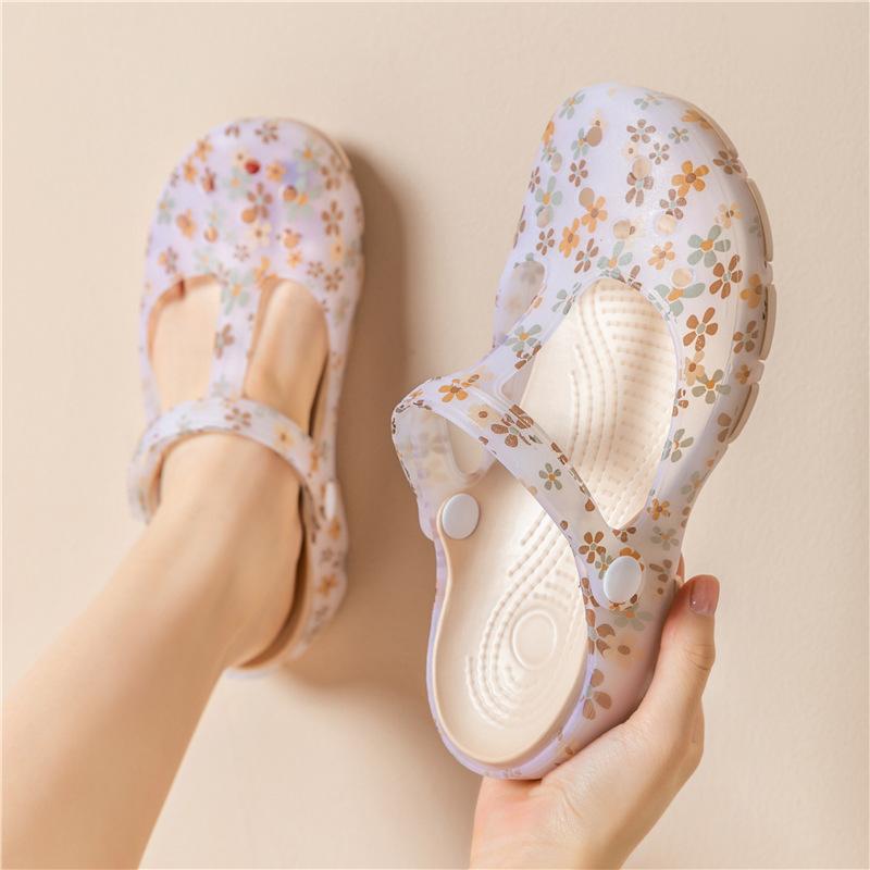 クロッグサンダル レディース ナースシューズ 病院 室内履き 外履き つま先保護 滑り止め 厚底 クッション性 EVA素材 ビーチ 夏用