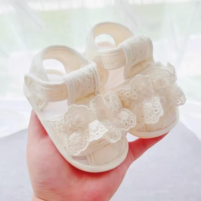 ベビーシューズ 女の子 赤ちゃん 夏用 涼しい 通気性 滑り止め レース フリル プリンセスデザイン マジ..