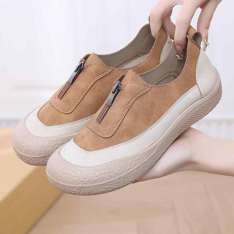 シューズ レディース ママ 厚底 スリッポン スニーカー 軽量 快適 普段使い カジュアル ラウンドトゥ フラット 春夏 通気性 歩きやすい 女性用