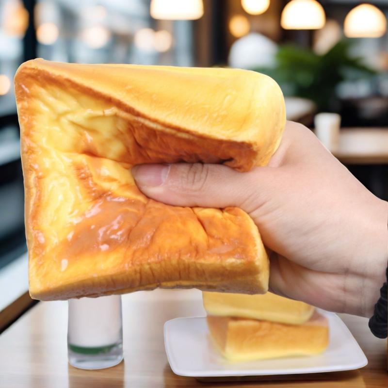 食品サンプル 低反発 スクイーズ 本物そっくり 虎皮ケーキ 溶岩トースト インテリア 置物 ショーケース ディスプレイ 教材