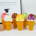 食品サンプル PU素材 アイスクリーム コーン スクイーズ おもちゃ 模型 かわいい ストレス解消 癒しグッズ ディスプレイ インテリア 飾り カラフル(x5)