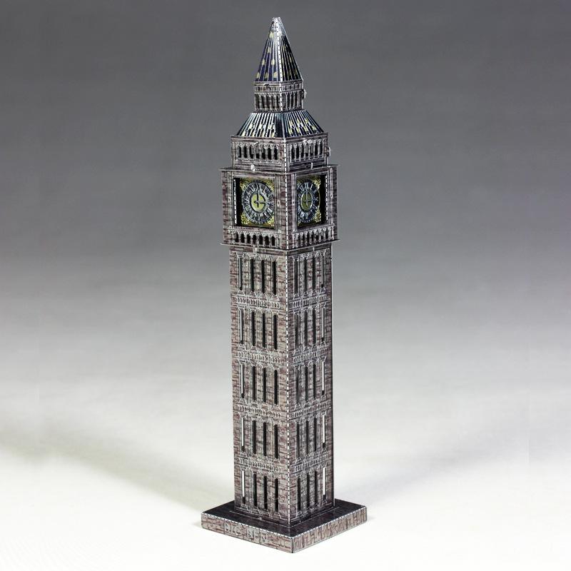 立体パズル 全金属製 接着剤不要 DIY 組み立て ビッグベン 建築模型 カラフル イギリス国旗モチーフ 大人向け 精巧なオブジェ ギフト 誕生日 プレゼント 脳トレ 知育玩具 ホビー