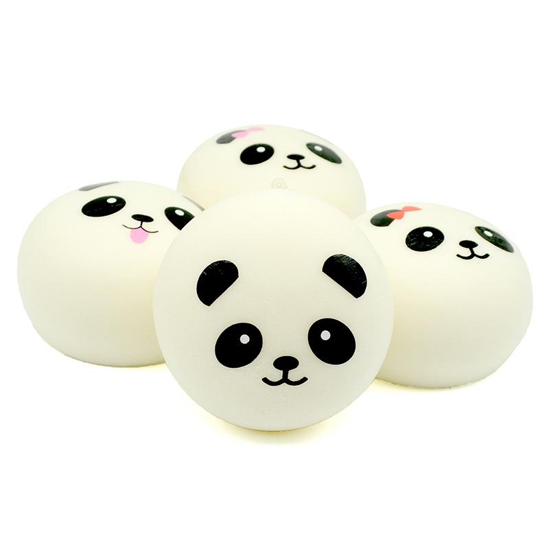 キーホルダー スクイーズ パンダパン やわらか もちもち ふわふわ 食品サンプル フェイクフード アニマル かわいい 10cm PU製 ストラップ チャーム スマホチャーム(x2)